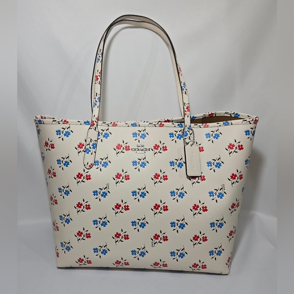 Coach City Tote Bag With Floral Print